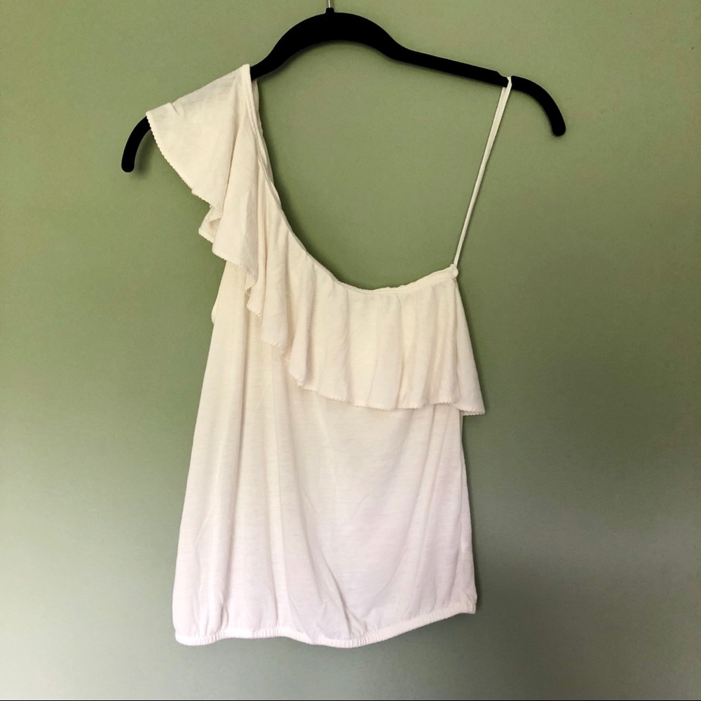 American Eagle One Shoulder Ruffle Tank Girly